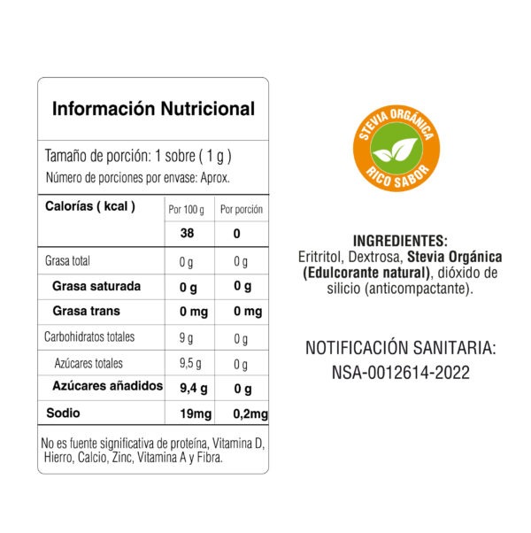 Stevia Orgánica en Polvo Frasco x 192g Erba Dolce - Imagen 3